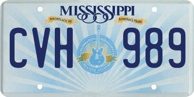 MS license plate CVH989