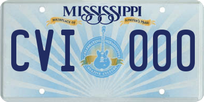 MS license plate CVI000