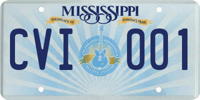 MS license plate CVI001