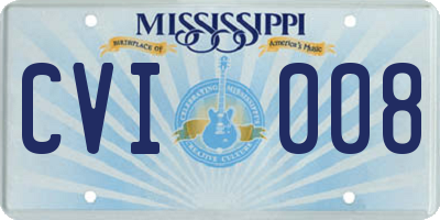 MS license plate CVI008
