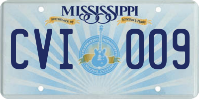 MS license plate CVI009
