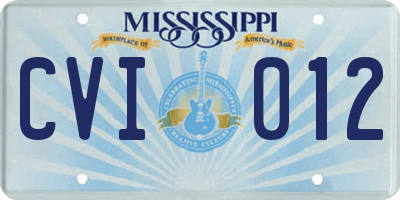 MS license plate CVI012