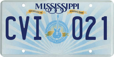 MS license plate CVI021