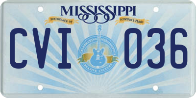 MS license plate CVI036