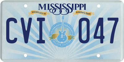 MS license plate CVI047