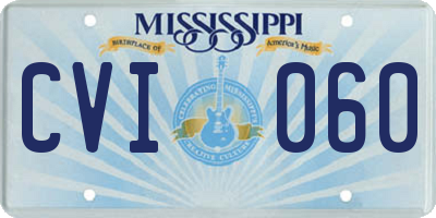 MS license plate CVI060