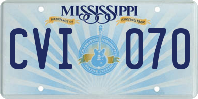 MS license plate CVI070