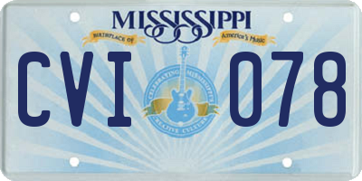 MS license plate CVI078