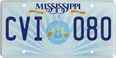 MS license plate CVI080