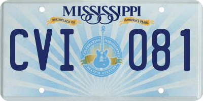 MS license plate CVI081