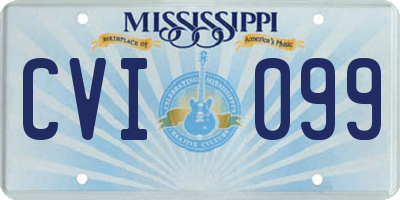 MS license plate CVI099