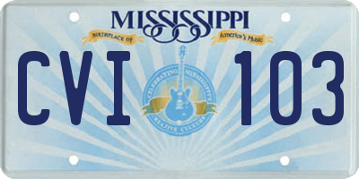 MS license plate CVI103