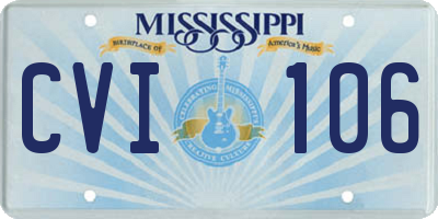 MS license plate CVI106
