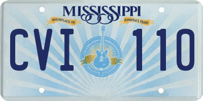MS license plate CVI110