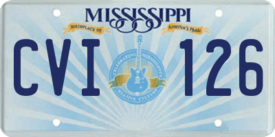 MS license plate CVI126