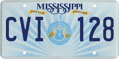 MS license plate CVI128