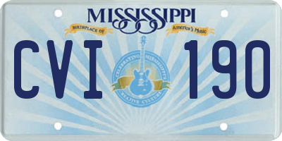 MS license plate CVI190