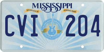 MS license plate CVI204