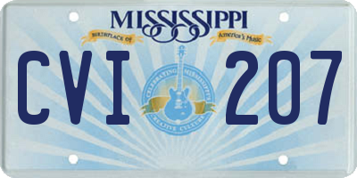 MS license plate CVI207