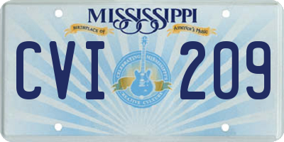 MS license plate CVI209