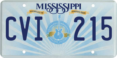 MS license plate CVI215