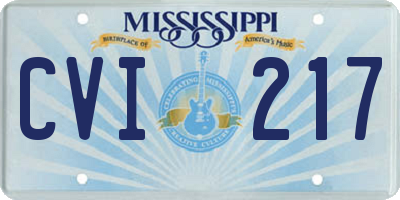 MS license plate CVI217