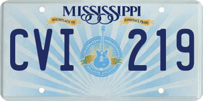 MS license plate CVI219