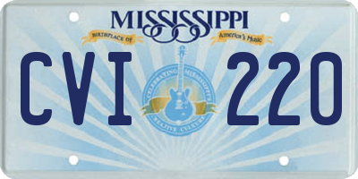 MS license plate CVI220
