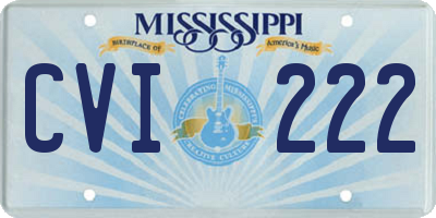 MS license plate CVI222