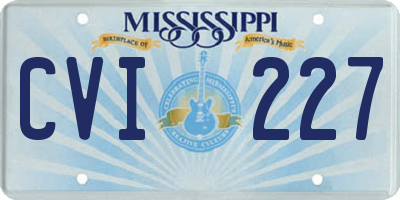 MS license plate CVI227