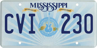 MS license plate CVI230