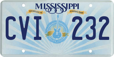MS license plate CVI232