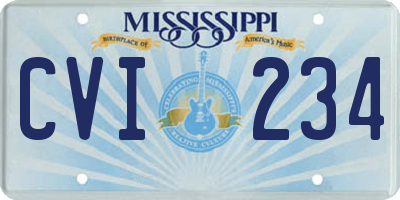 MS license plate CVI234