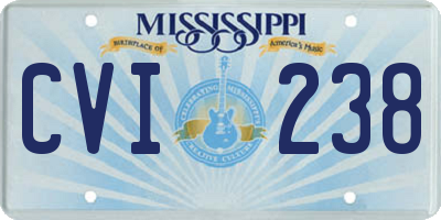MS license plate CVI238