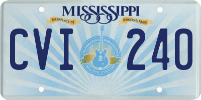 MS license plate CVI240