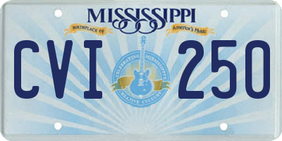 MS license plate CVI250