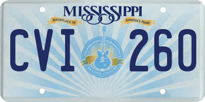 MS license plate CVI260