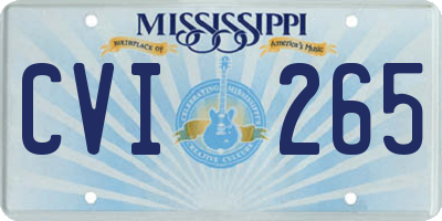 MS license plate CVI265