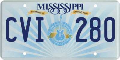 MS license plate CVI280