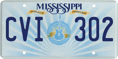 MS license plate CVI302
