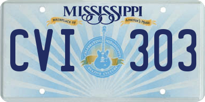 MS license plate CVI303