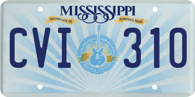 MS license plate CVI310
