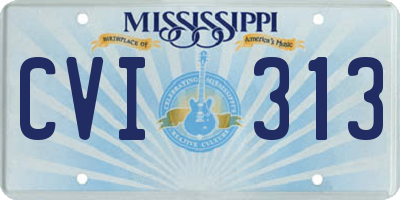 MS license plate CVI313