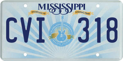 MS license plate CVI318