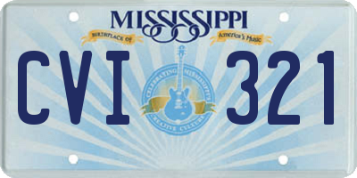 MS license plate CVI321