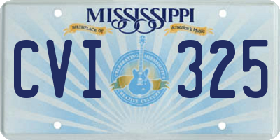 MS license plate CVI325