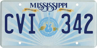 MS license plate CVI342