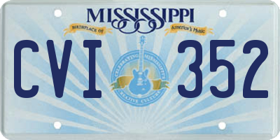 MS license plate CVI352