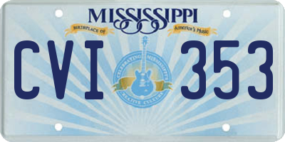 MS license plate CVI353