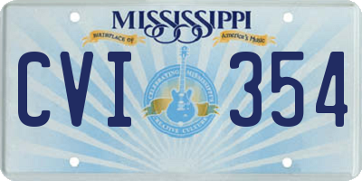 MS license plate CVI354